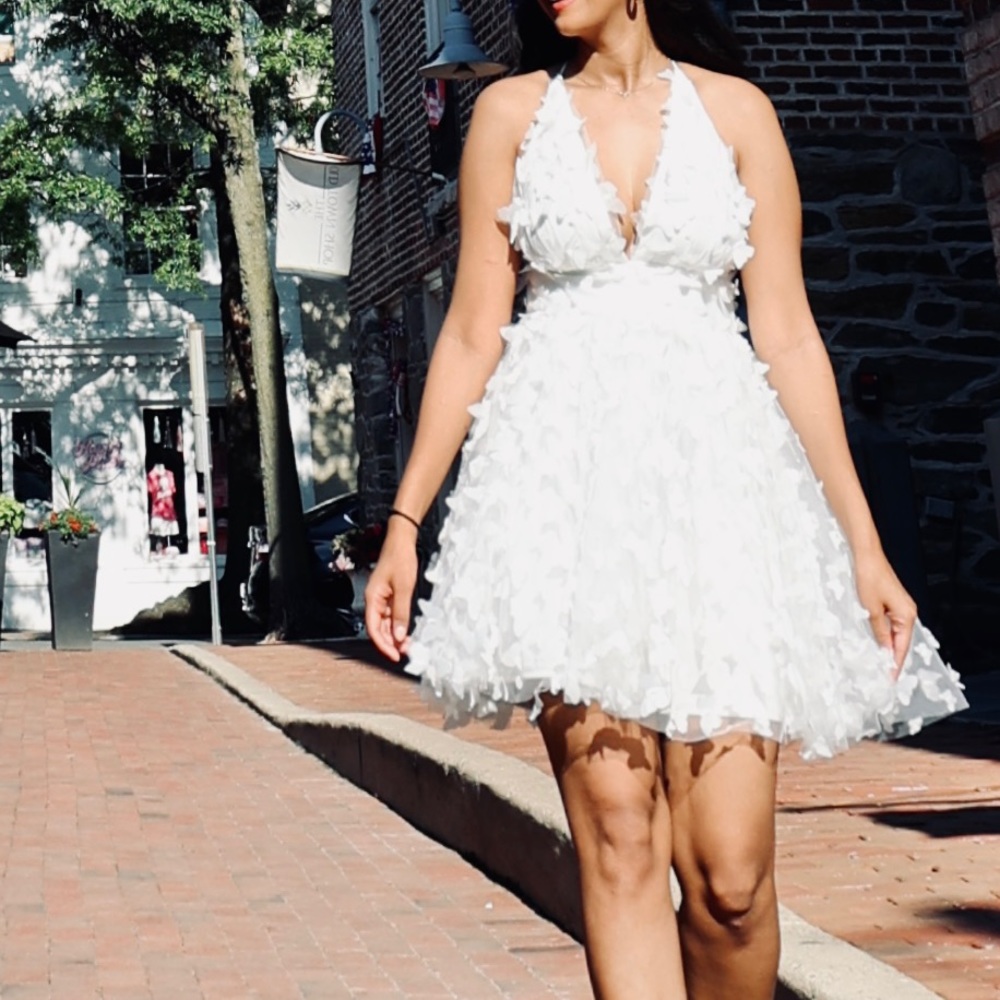 White mini dress